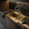 Pure.Sink Luxion Gold sink 51x50 cm Tapwing with tap hole PLX5150T-60